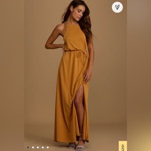 Lulus Vacation is Calling Orange Halter Maxi Dress in size XL